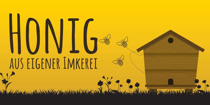 Werbebanner Informationsbanner Werbungsbanner Honig Aus Eigener Imkerei 2 M X 1 M Imkereibedarf Lukasiewicz