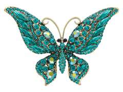 Dekorative Brosche Großer Schmetterling mit blauen Zirkonia