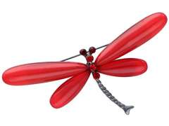 Dekorative Brosche Libelle rote Flügel 