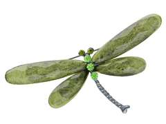 Dekorative Brosche Grüne Libelle