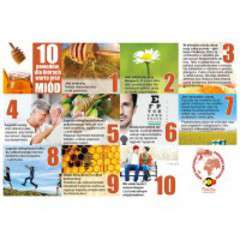 Ulotka pocztówkowa - 10 powodów dla których warto jeść miód