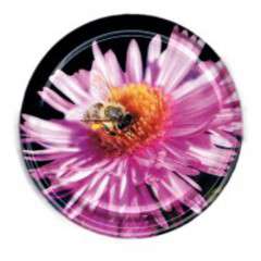 Twist-off Deckel groß - eine rosafarbige Biene, FI 82, 6 Haken, Packung 50 Stück
