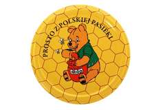 Nakrętka fi 66 Miś z napisem - karton 1350 szt.