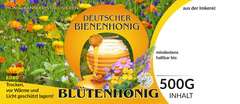 Etiketten bunt für deutschen Bienenhonig BLÜTENHONIG2, 100Stk/Pack