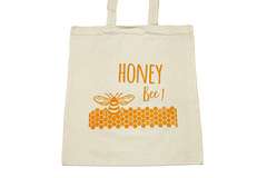 Ökologische Tasche "Honey Bee Gelbe Aufschrift"