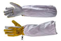 Lederhandschuhe mit gelben Einsätzen, Größe XL/10