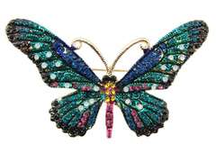 Dekorative Brosche Schmetterling mit blauen Zirkonia