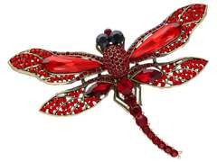 Dekorative Brosche Rote Libelle 