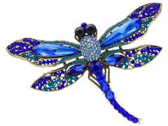 Dekorative Brosche Blaue Libelle
