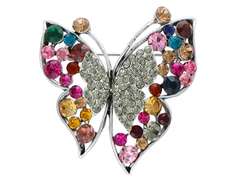 Dekorative Brosche Schmetterling mit bunten Zirkonia