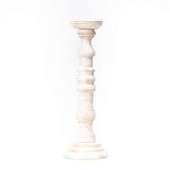 Świecznik drewniany 42cm biały 