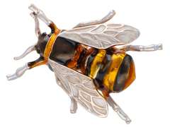 Broszka ozdobna pszczoła z białymi skrzydełkami
