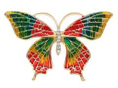 Dekorative Brosche Bunter Schmetterling mit Zirkonia