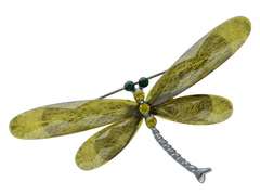 Dekorative Brosche Libelle mit grünen Flügeln