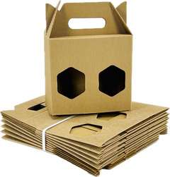 Set mit 10 Stück Verpackungen aus Wellpappe mit Griff für 2 Gläser 900 ml oder 815 ml