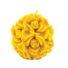 Bienenwachskerze Kugel mit Rosen - selbstgemacht