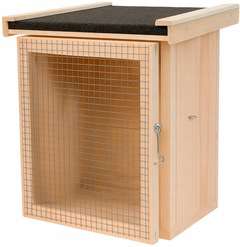 Ulik dla murarki ogrodowej – Drewniany, Wiszący z Otwieranymi Drzwiczkami